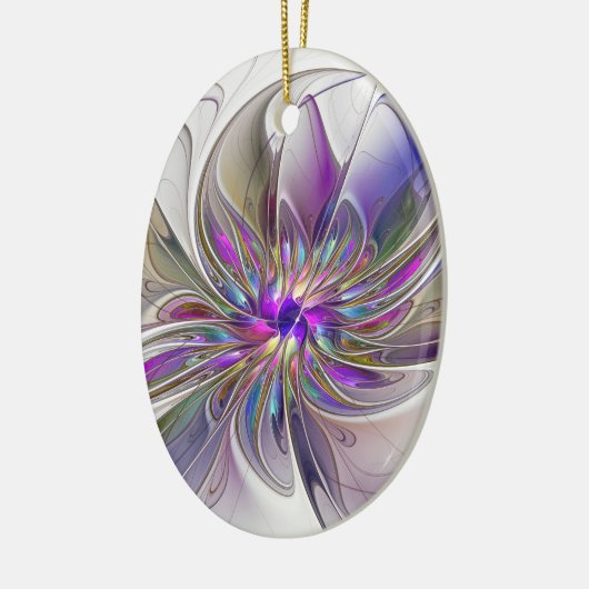 Energetische, kleurrijke Abstracte fractale kunstb Keramisch Ornament (Links)