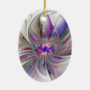 Energetische, kleurrijke Abstracte fractale kunstb Keramisch Ornament