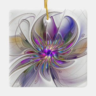 Energetische, kleurrijke Abstracte fractale kunstb Keramisch Ornament
