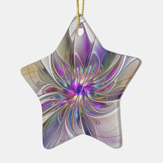 Energetische, kleurrijke Abstracte fractale kunstb Keramisch Ornament (Links)