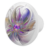 Energetische, kleurrijke Abstracte fractale kunstb Keramische Knop (Rechts)