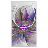 Energetische, kleurrijke Abstracte fractale kunstb Klein Cadeauzakje (Achterkant)