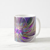 Energetische, kleurrijke Abstracte fractale kunstb Koffiemok (Voorkant rechts)