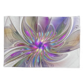 Energetische, kleurrijke Abstracte fractale kunstb Kussensloop (Achterkant)