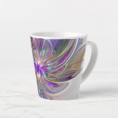 Energetische, kleurrijke Abstracte fractale kunstb Latte Mok (Rechterhoek)