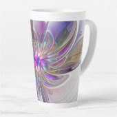 Energetische, kleurrijke Abstracte fractale kunstb Latte Mok (Rechterhoek)