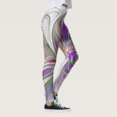 Energetische, kleurrijke Abstracte fractale kunstb Leggings (Rechts)