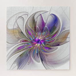 Energetische, kleurrijke Abstracte fractale kunstb Legpuzzel