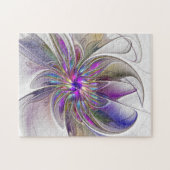 Energetische, kleurrijke Abstracte fractale kunstb Legpuzzel (Horizontaal)