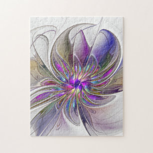 Energetische, kleurrijke Abstracte fractale kunstb Legpuzzel