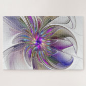 Energetische, kleurrijke Abstracte fractale kunstb Legpuzzel (Horizontaal)