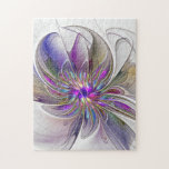 Energetische, kleurrijke Abstracte fractale kunstb Legpuzzel<br><div class="desc">Decoratieve unieke fantasiebloem. Ontwerp voor je puzzel en meer.</div>