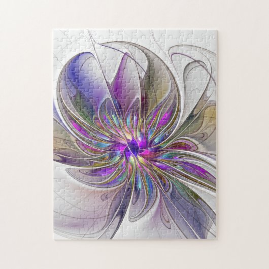 Energetische, kleurrijke Abstracte fractale kunstb Legpuzzel (Verticaal)