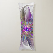 Energetische, kleurrijke Abstracte fractale kunstb Lichaamskussen (Voorkant Verticaal)