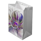 Energetische, kleurrijke Abstracte fractale kunstb Medium Cadeauzakje (Voorkant Gekanteld)