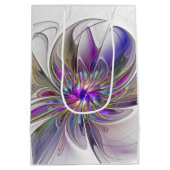 Energetische, kleurrijke Abstracte fractale kunstb Medium Cadeauzakje (Achterkant)