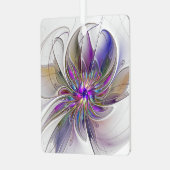 Energetische, kleurrijke Abstracte fractale kunstb Metalen Ornament (Voorkant links)