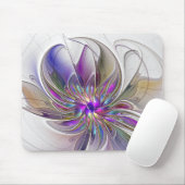 Energetische, kleurrijke Abstracte fractale kunstb Muismat (Met muis)