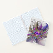 Energetische, kleurrijke Abstracte fractale kunstb Notitieboek (Binnen)