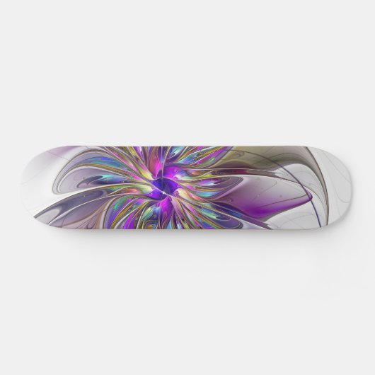 Energetische, kleurrijke Abstracte fractale kunstb Persoonlijk Skateboard (Horizontaal)