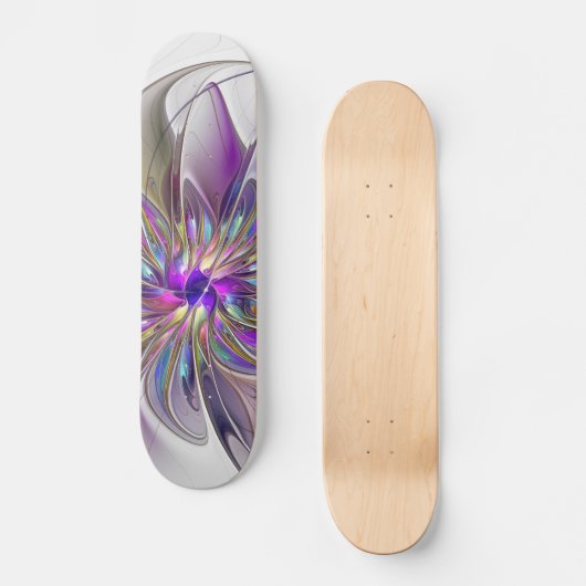 Energetische, kleurrijke Abstracte fractale kunstb Persoonlijk Skateboard (Voorkant)