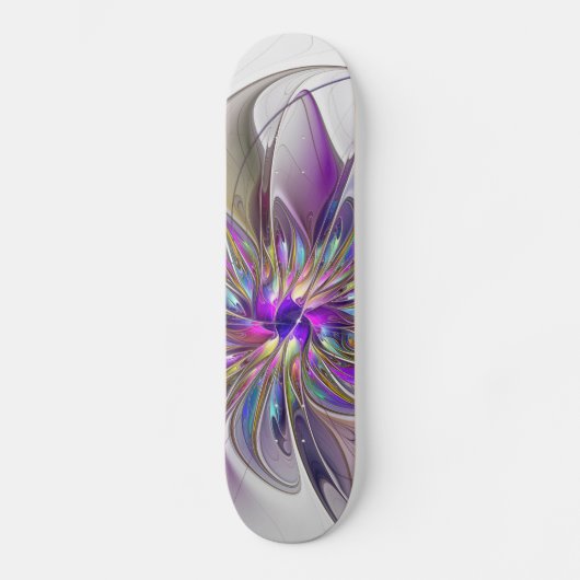 Energetische, kleurrijke Abstracte fractale kunstb Persoonlijk Skateboard (Voorkant)