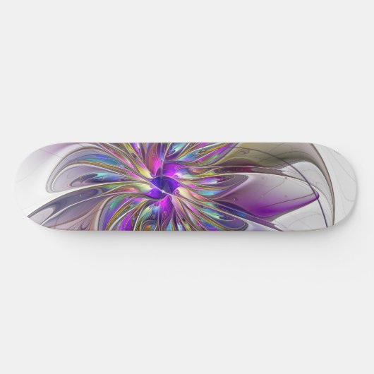 Energetische, kleurrijke Abstracte fractale kunstb Persoonlijk Skateboard (Horizontaal)