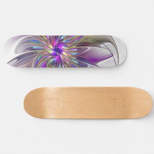 Energetische, kleurrijke Abstracte fractale kunstb Persoonlijk Skateboard (Horizontaal)