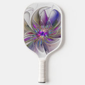 Energetische, kleurrijke Abstracte fractale kunstb Pickleball Paddle (Achterkant)