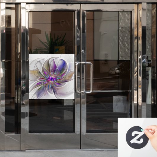 Energetische, kleurrijke Abstracte fractale kunstb Raamsticker (Kantoordeur)
