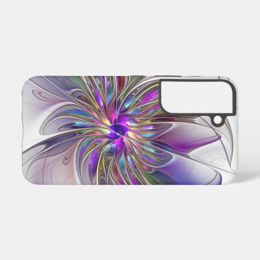 Energetische, kleurrijke Abstracte fractale kunstb Samsung Galaxy Hoesje (Achterkant horizontaal)