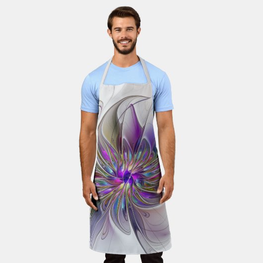 Energetische, kleurrijke Abstracte fractale kunstb Schort (Gedragen)