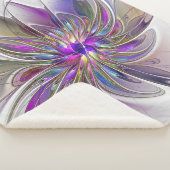 Energetische, kleurrijke Abstracte fractale kunstb Sherpa Deken (3/4)