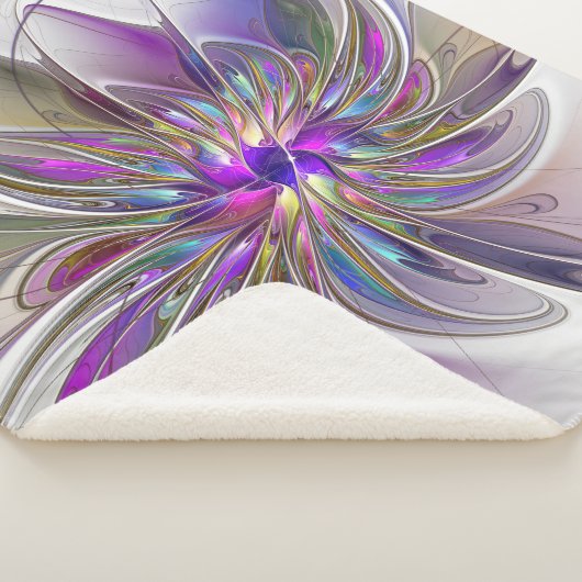 Energetische, kleurrijke Abstracte fractale kunstb Sherpa Deken (3/4)