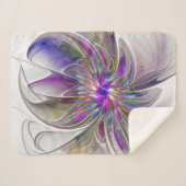 Energetische, kleurrijke Abstracte fractale kunstb Sherpa Deken (Voorkant (horizontaal))