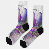 Energetische, kleurrijke Abstracte fractale kunstb Sokken (Links)