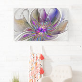 Energetische, kleurrijke Abstracte fractale kunstb Spandoek (Insitu)