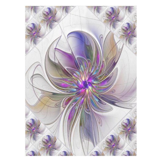 Energetische, kleurrijke Abstracte fractale kunstb Tafelkleed (Voorkant)