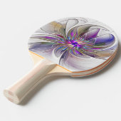 Energetische, kleurrijke Abstracte fractale kunstb Tafeltennisbatje (Voorkant Gekanteld)