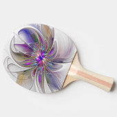 Energetische, kleurrijke Abstracte fractale kunstb Tafeltennisbatje (Zijkant)