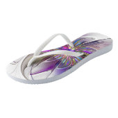 Energetische, kleurrijke Abstracte fractale kunstb Teenslippers (Schuin)