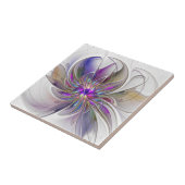 Energetische, kleurrijke Abstracte fractale kunstb Tegeltje (Zijkant)