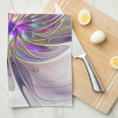 Energetische, kleurrijke Abstracte fractale kunstb Theedoek (Quarter Fold)