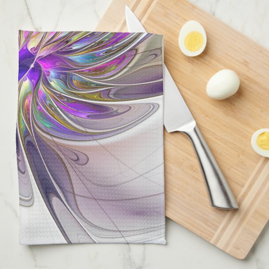 Energetische, kleurrijke Abstracte fractale kunstb Theedoek (Quarter Fold)