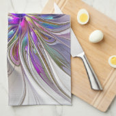 Energetische, kleurrijke Abstracte fractale kunstb Theedoek (Quarter Fold)