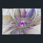 Energetische, kleurrijke Abstracte fractale kunstb Theedoek<br><div class="desc">Een veelkleurige krachtige fantasiebloem, unieke bloemige fractale kunst. Ontwerp voor uw keukenhanddoek en meer.</div>
