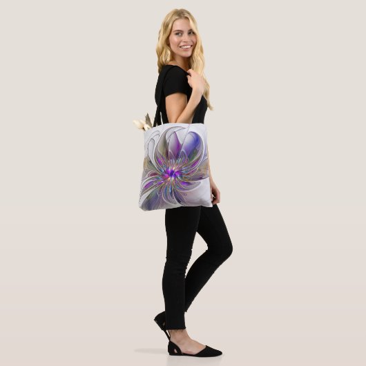 Energetische, kleurrijke Abstracte fractale kunstb Tote Bag (Op model)
