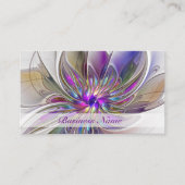 Energetische, kleurrijke Abstracte fractale kunstb Visitekaartje (Voorkant)