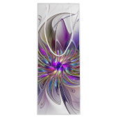Energetische, kleurrijke Abstracte fractale kunstb Wijn Cadeautas (Achterkant)