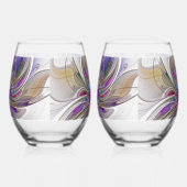 Energetische, kleurrijke Abstracte fractale kunstb Wijnglas Zonder Voet (Links)